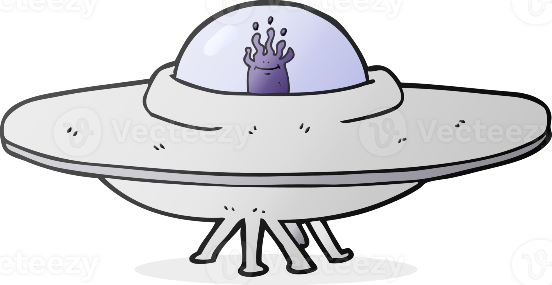 hand drawn cartoon flying saucer png