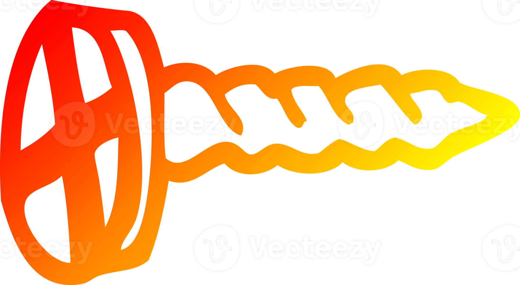 warm gradient line drawing of a cartoon screw png