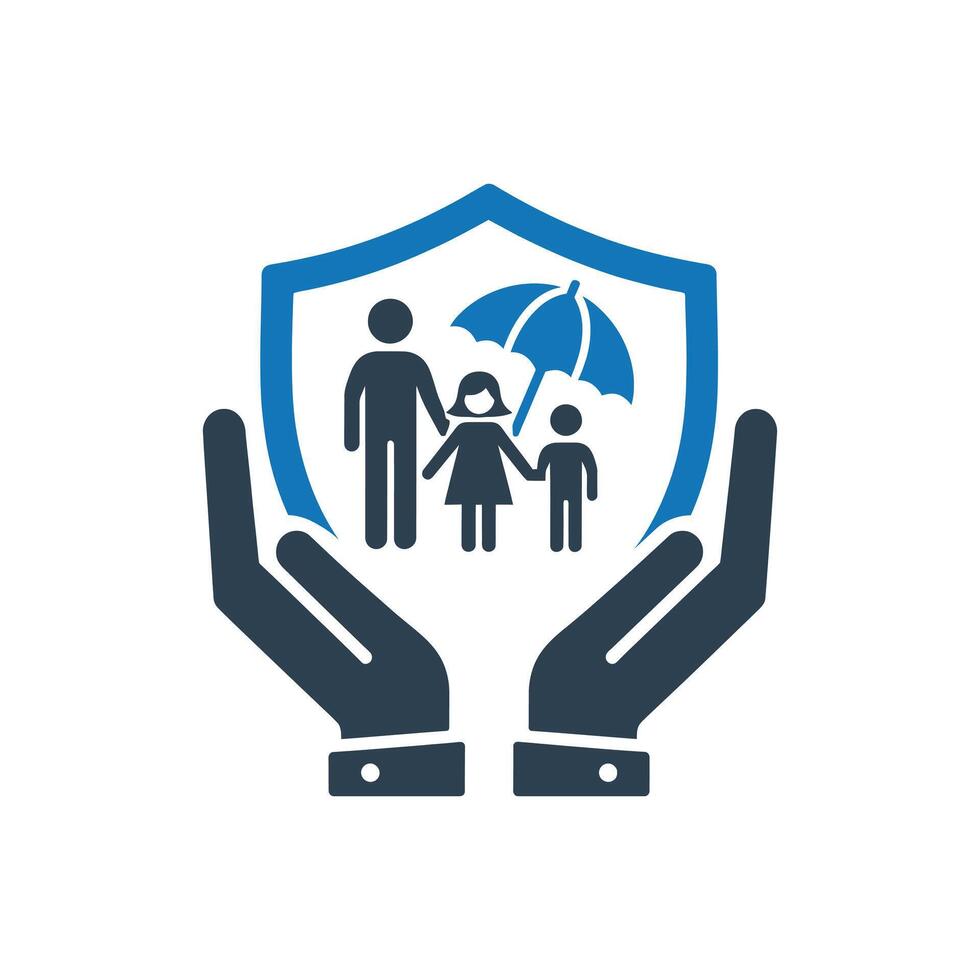 Family Security Protection Icon vector