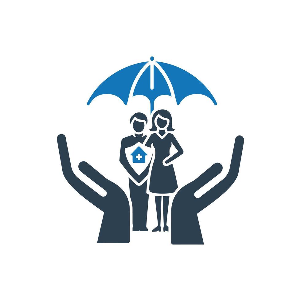Family Security Protection Icon vector