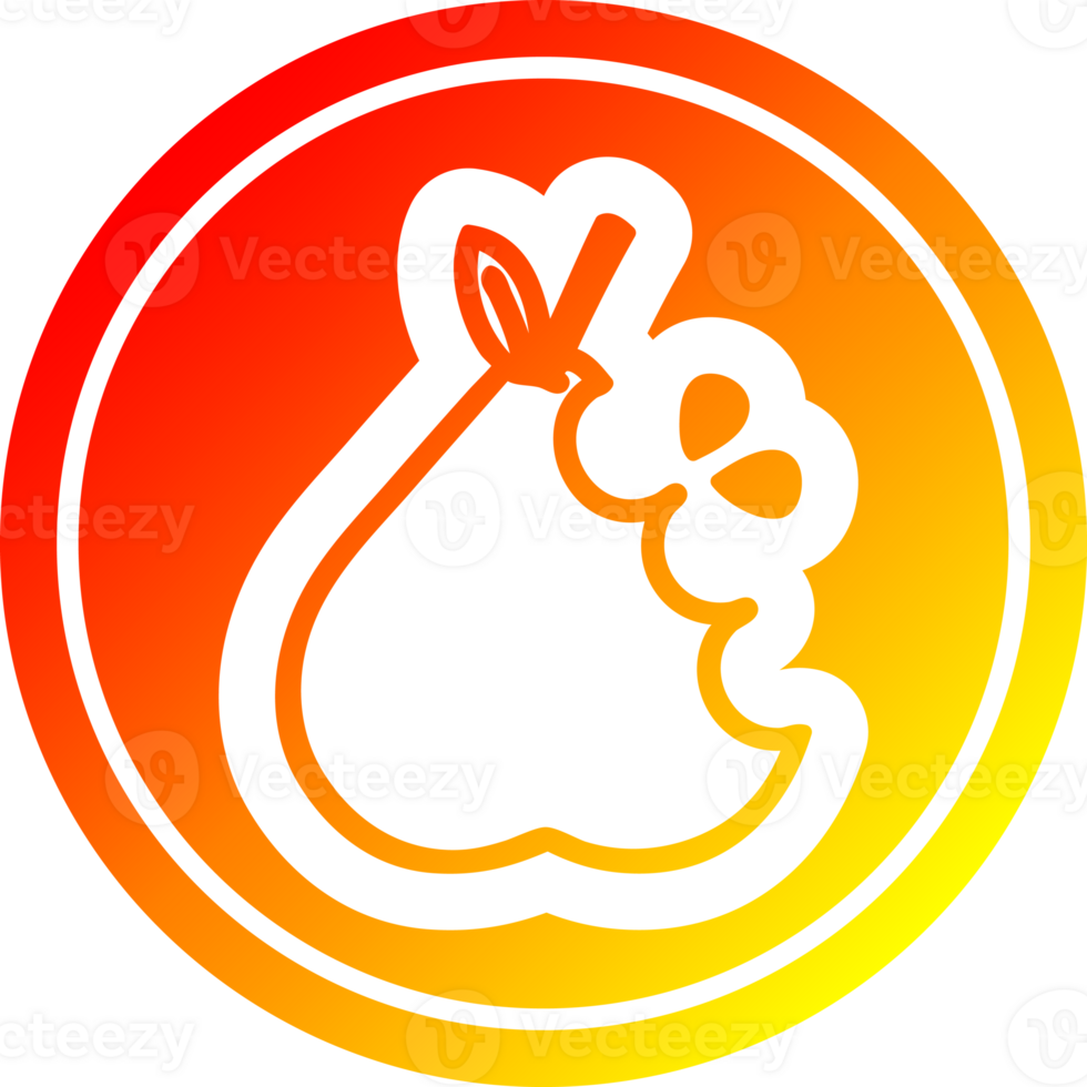 juicy pear circular icon with warm gradient finish png