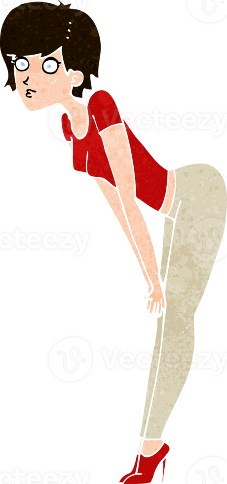 cartoon woman looking at something png