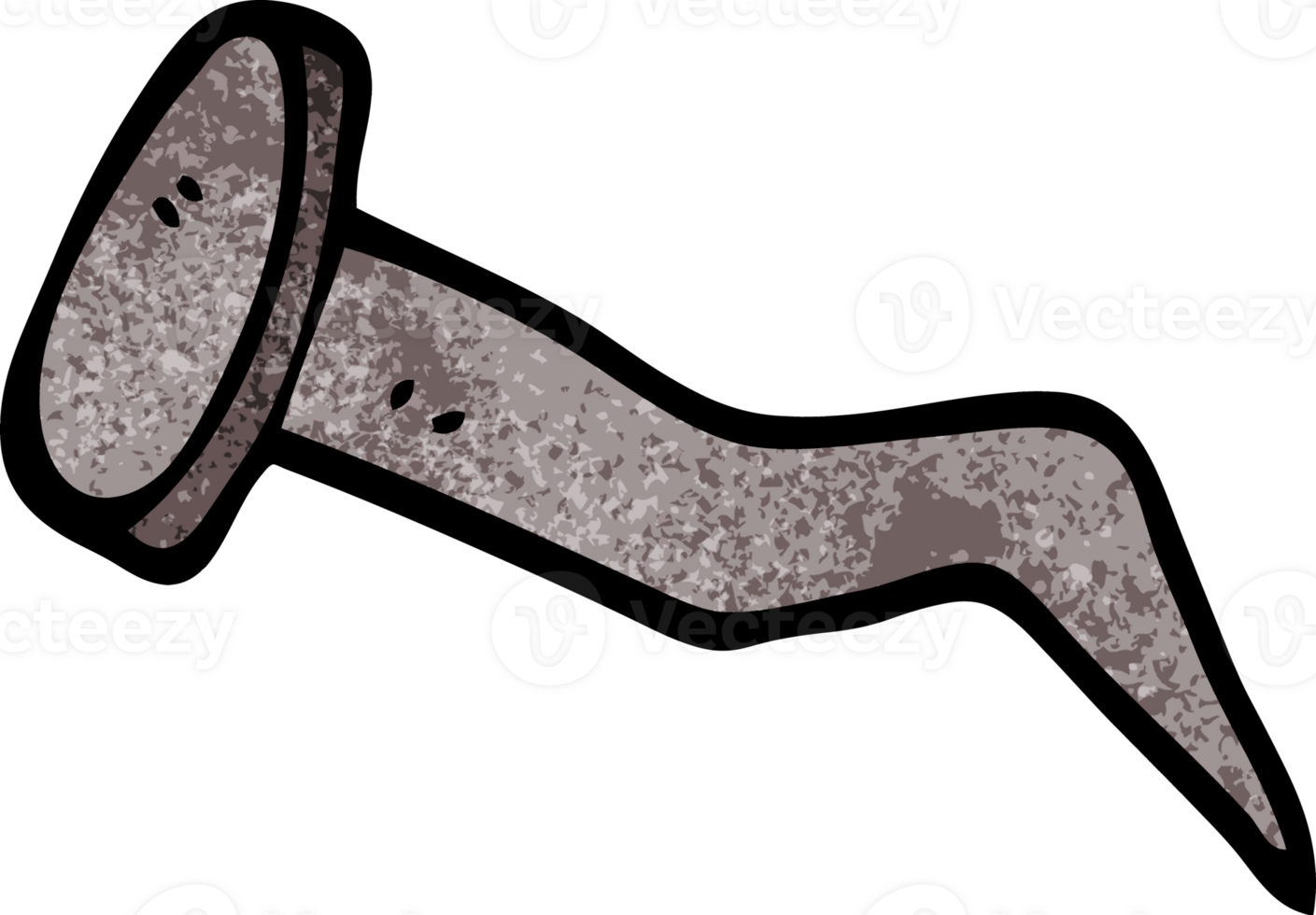 cartoon doodle bent iron nail png