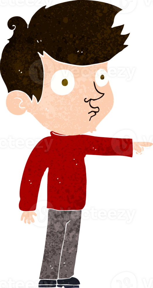 cartoon pointing boy png