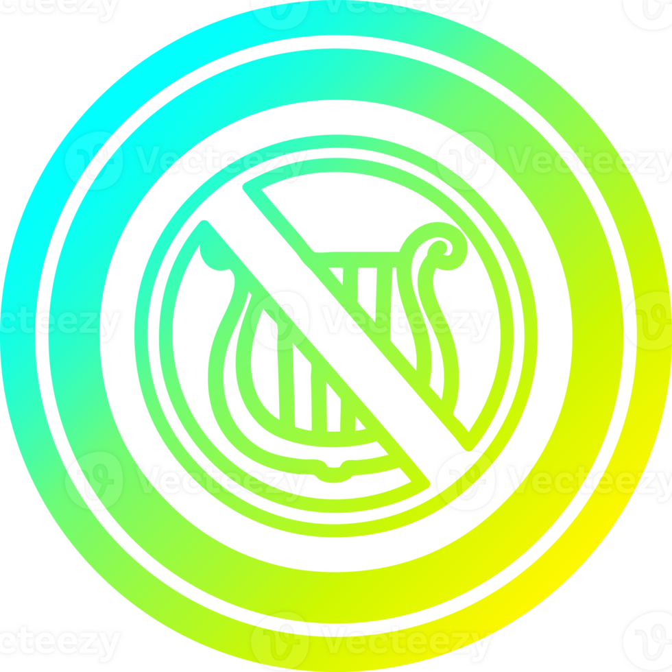 no music circular icon with cool gradient finish png