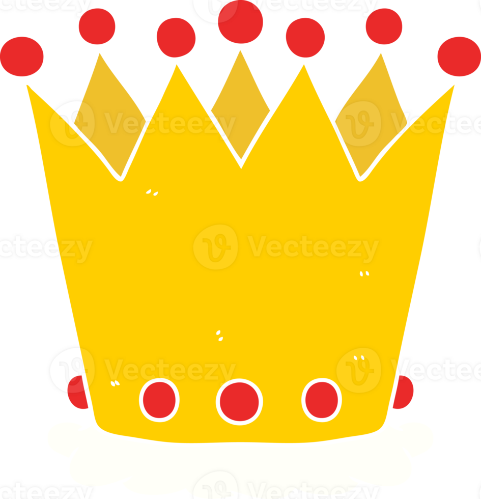 flat color style cartoon crown png