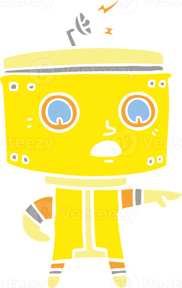 flat color style cartoon robot accusing png