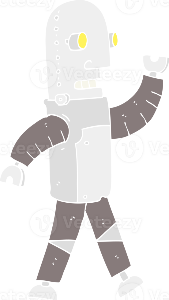 flat color illustration of robot png