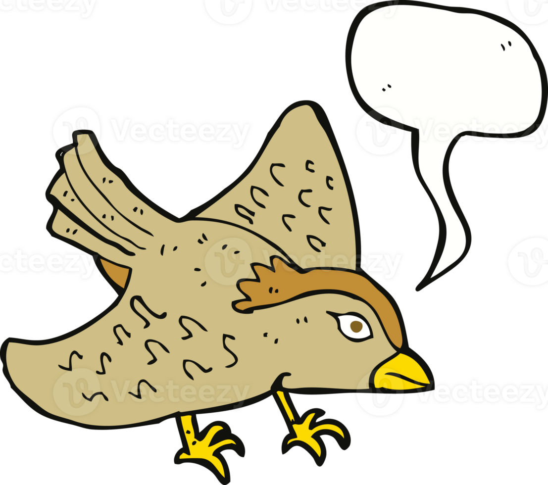 cartoon garden bird with speech bubble png