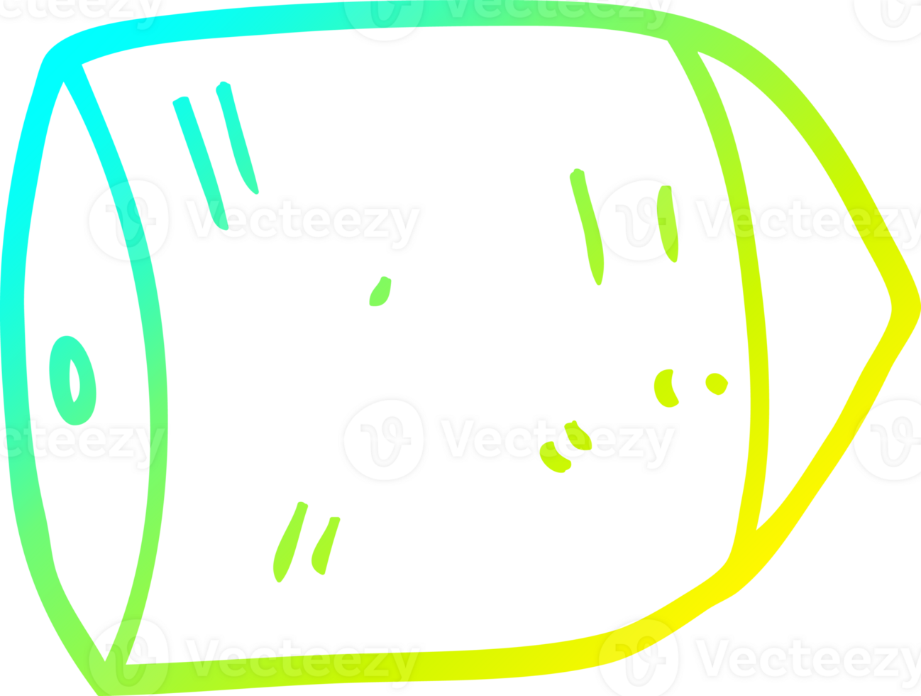 cold gradient line drawing of a cartoon big bullet png