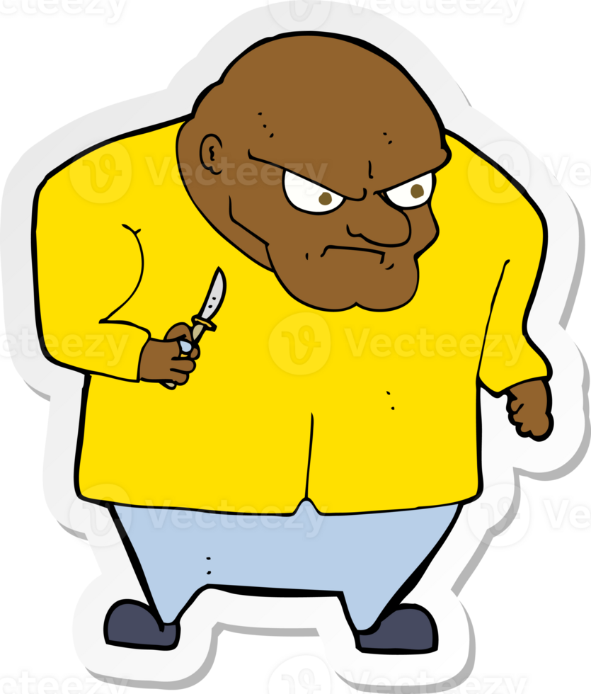 sticker of a cartoon evil man png