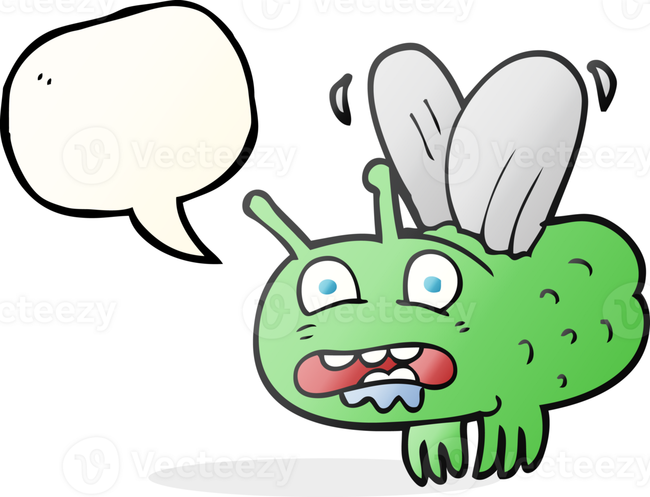 hand drawn speech bubble cartoon fly png