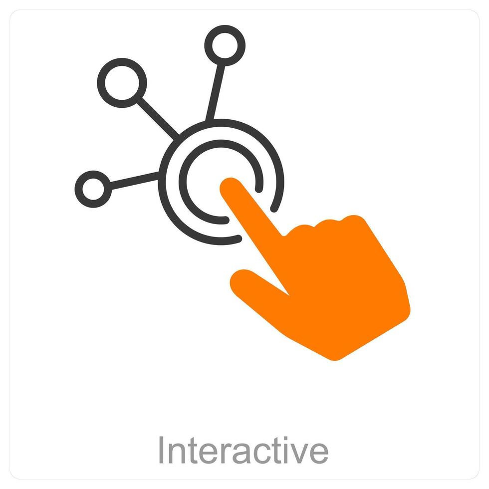 Interactive and connect icon concept vector
