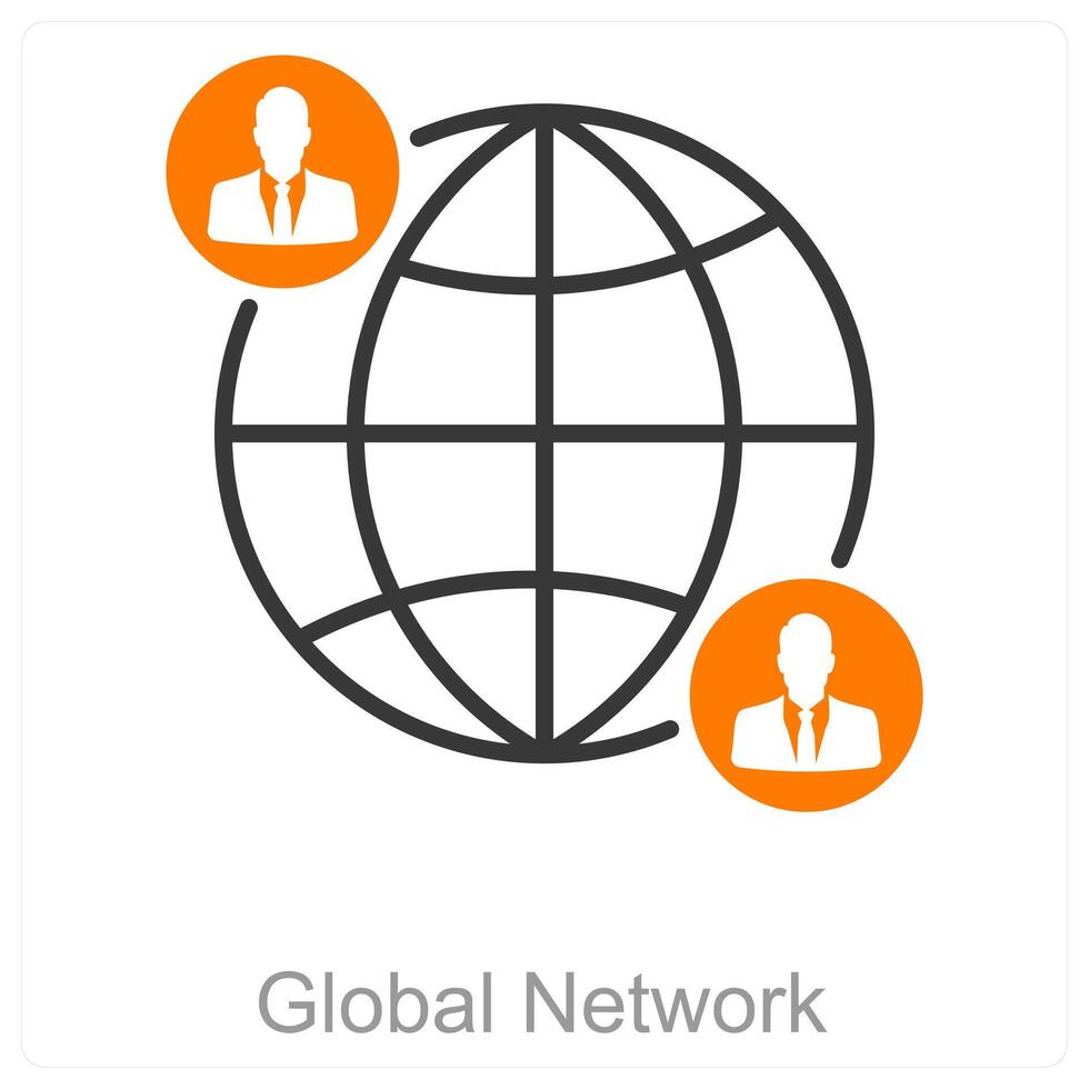 Global Network and data icon concept vector