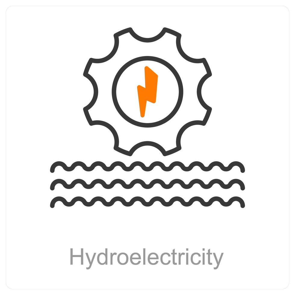 Hydroelectricity and turbine icon concept vector