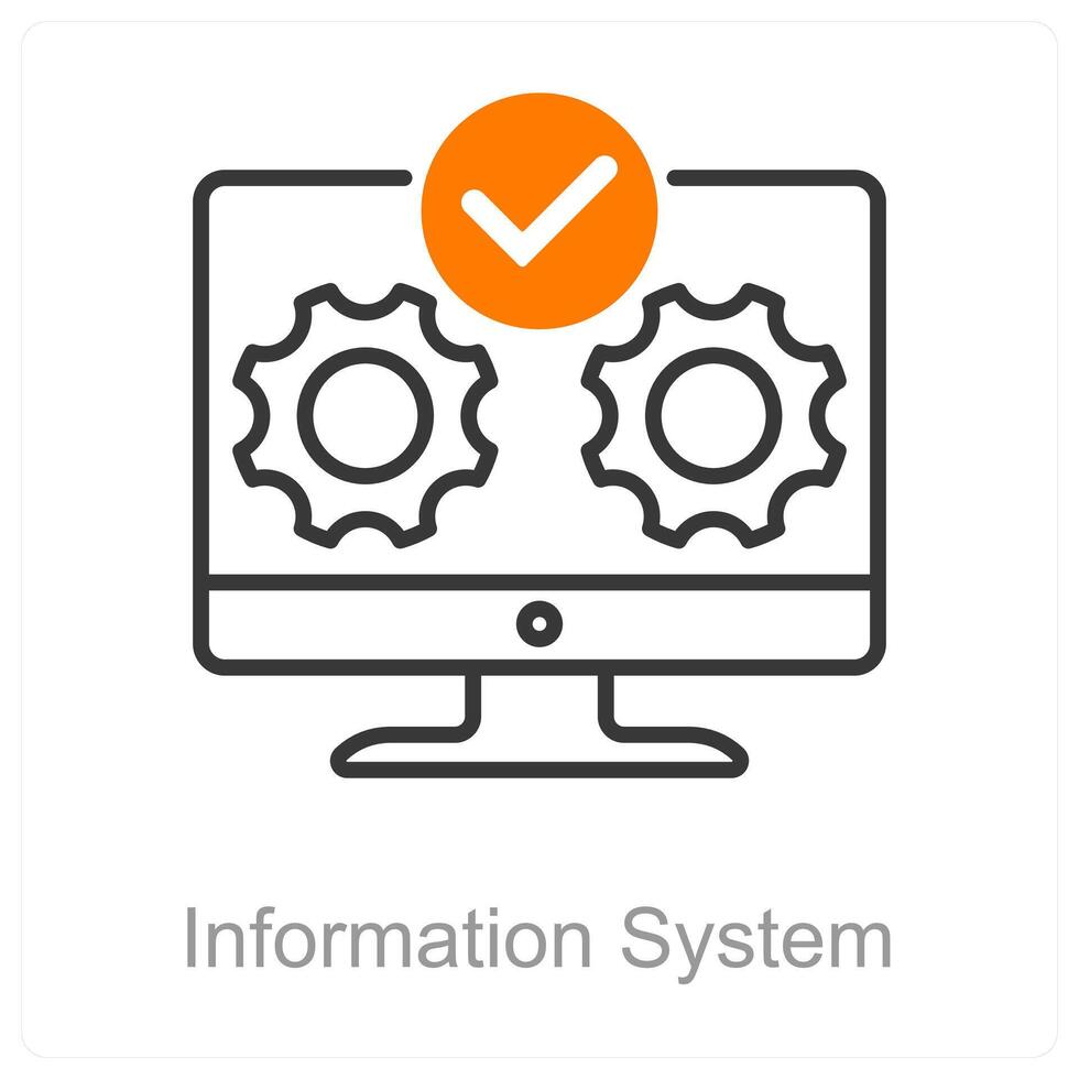 Information System and database icon concept vector