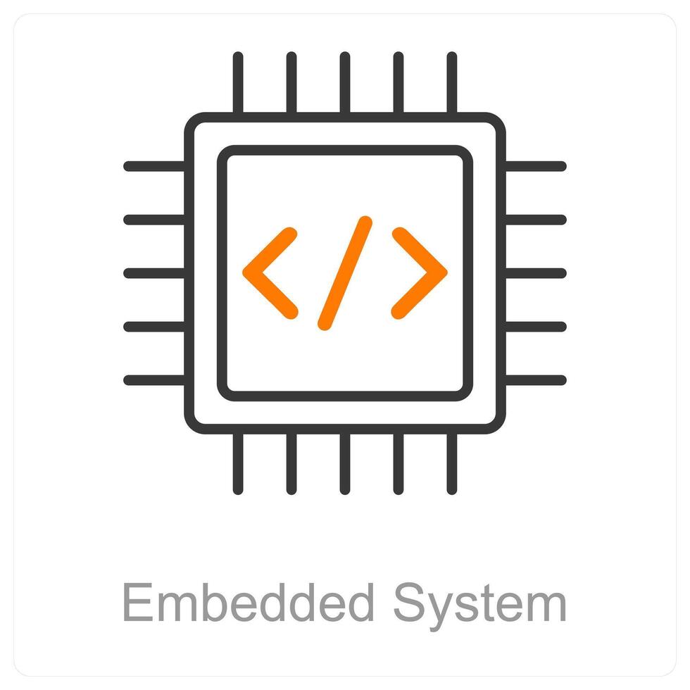 Embedded System and chip icon concept vector