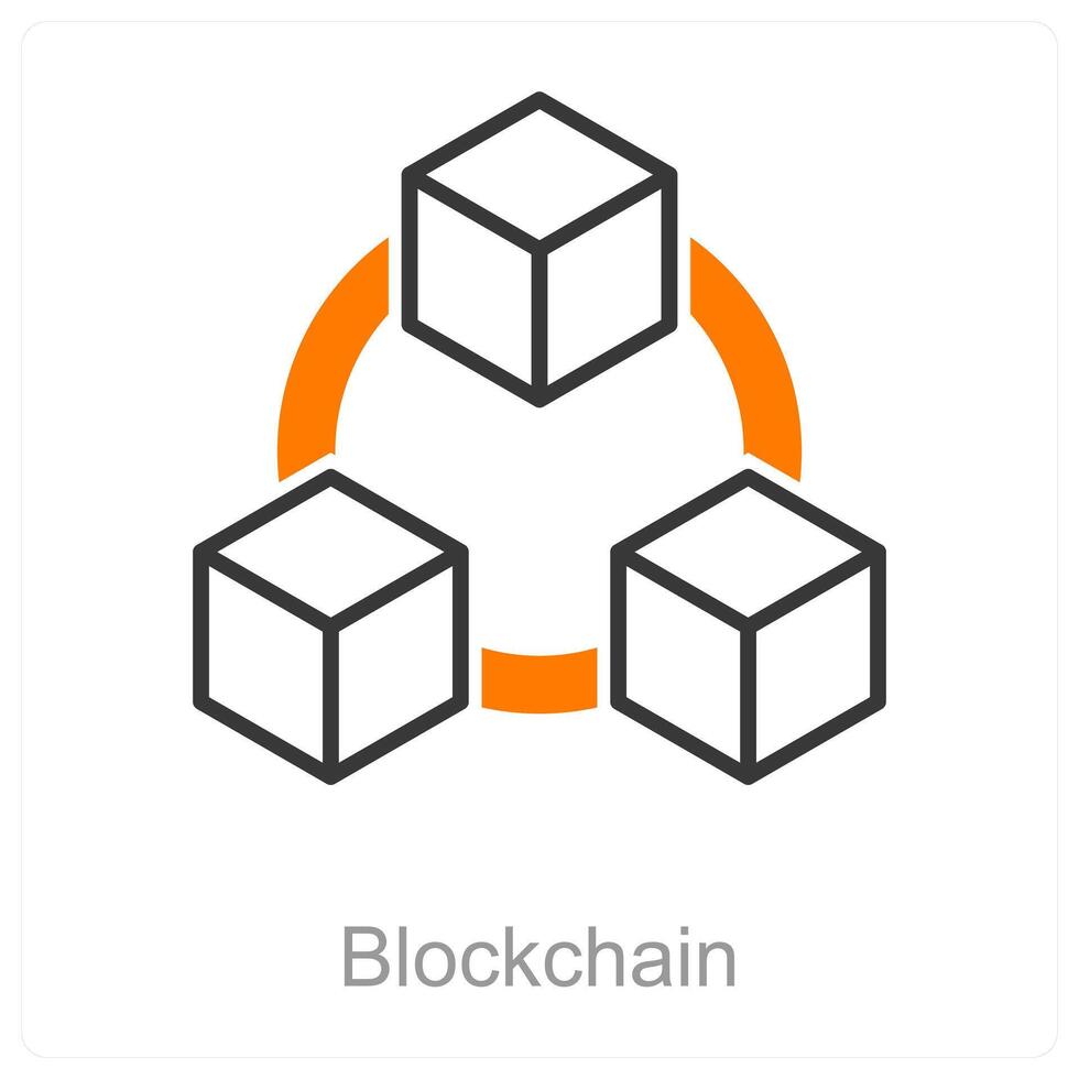 Blockchain and data icon concept vector