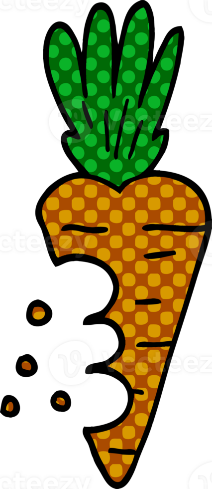 cartoon doodle carrot with bite marks png