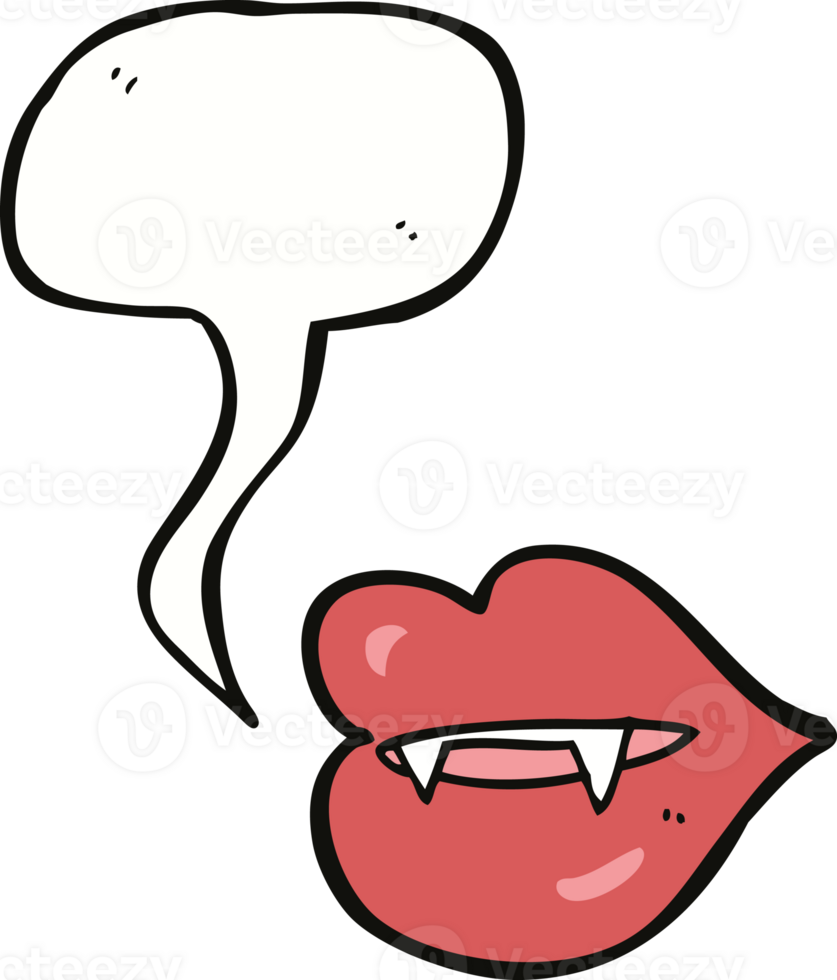 cartoon vampire fangs with speech bubble png