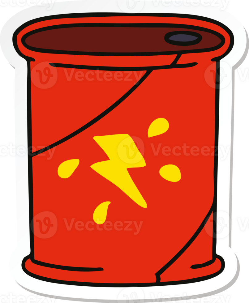 sticker of a quirky hand drawn cartoon cola can png
