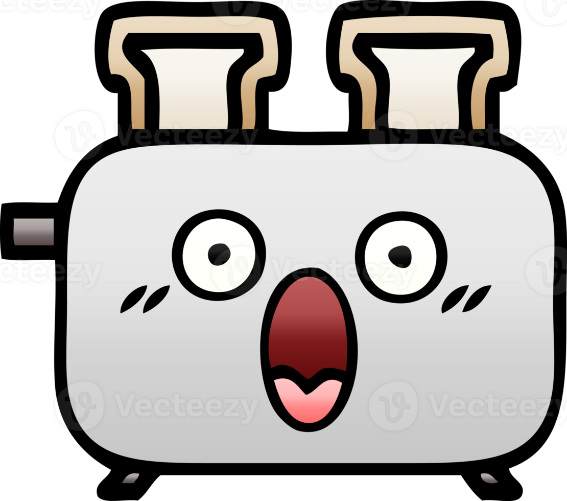 gradient shaded cartoon of a of a toaster png