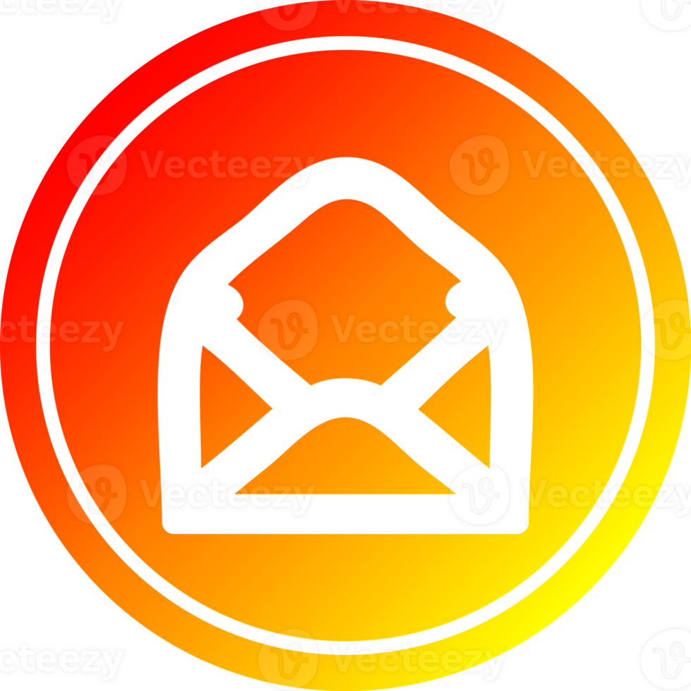 envelope letter circular icon with warm gradient finish png