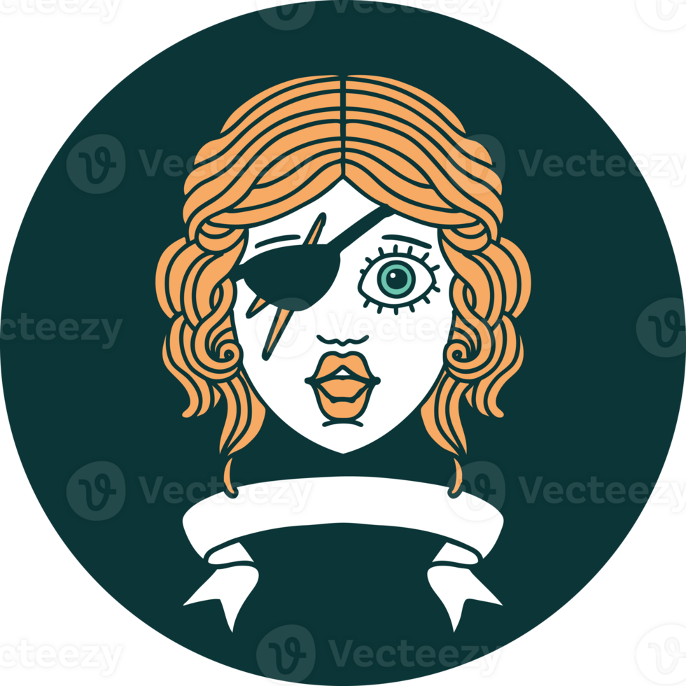 icon of human rogue character with banner png