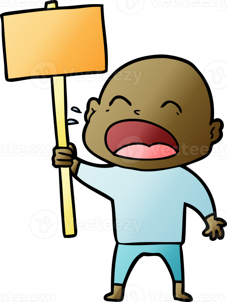 cartoon shouting bald man png