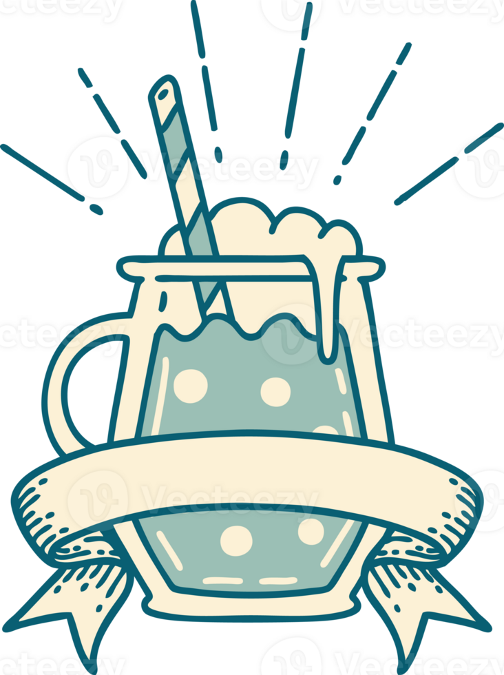 scroll banner with tattoo style ginger beer png