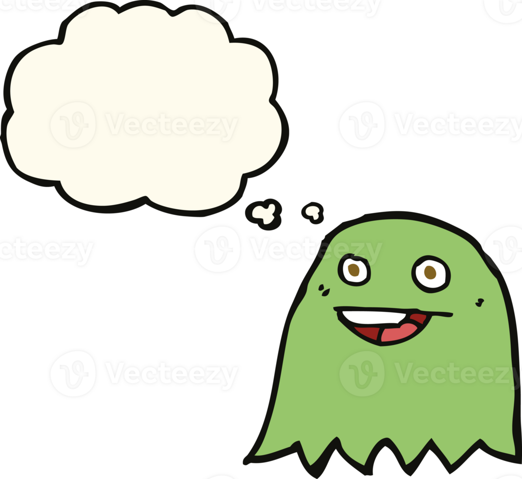 cartoon ghost with thought bubble png