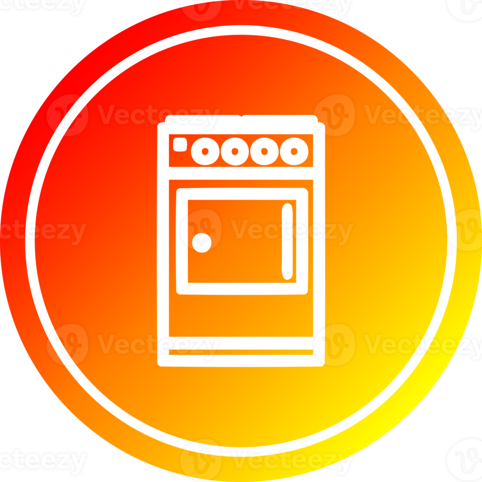 kitchen cooker circular icon with warm gradient finish png