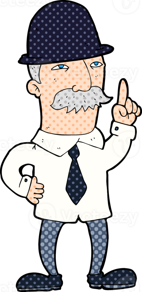 cartoon man in bowler hat png