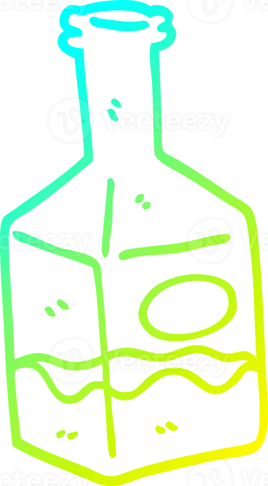 cold gradient line drawing of a cartoon drink in decanter png