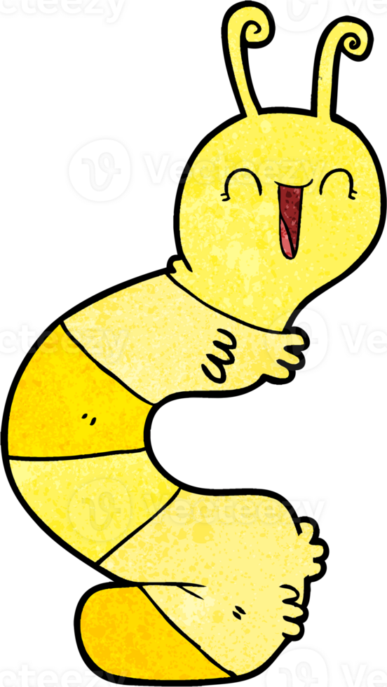 cartoon happy caterpillar png