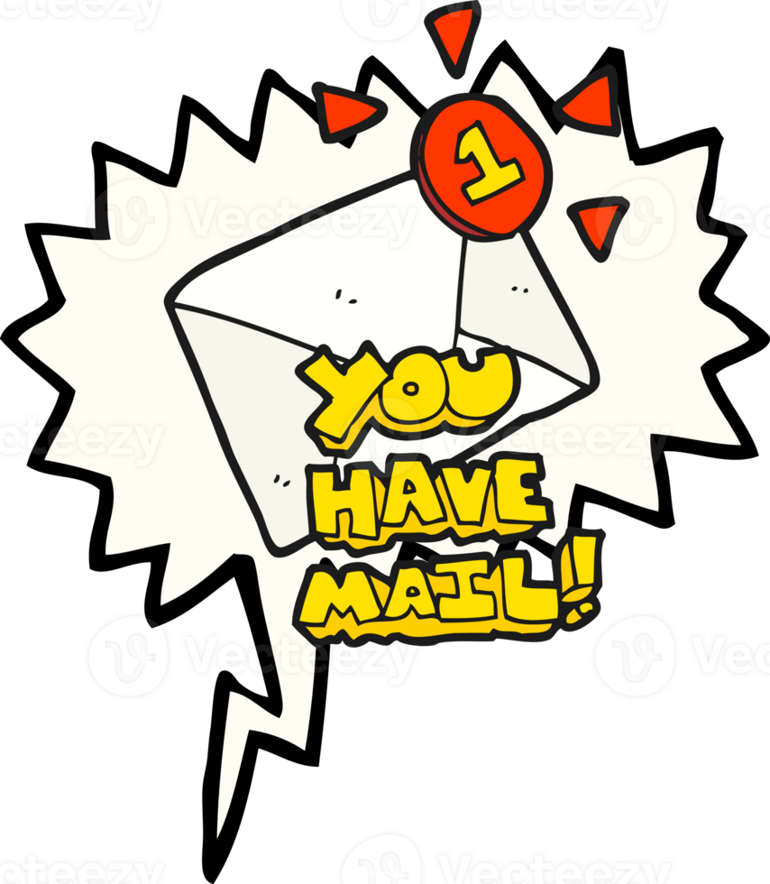 hand drawn speech bubble cartoon email png