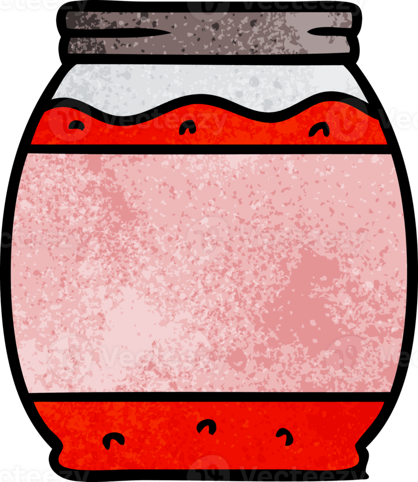 hand drawn textured cartoon doodle of a strawberry jam png