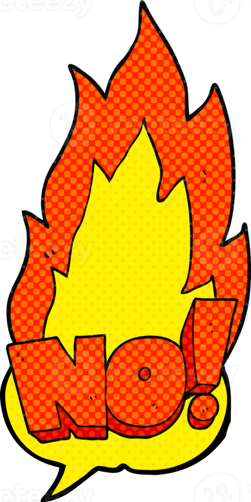 hand drawn comic book speech bubble cartoon NO shout png