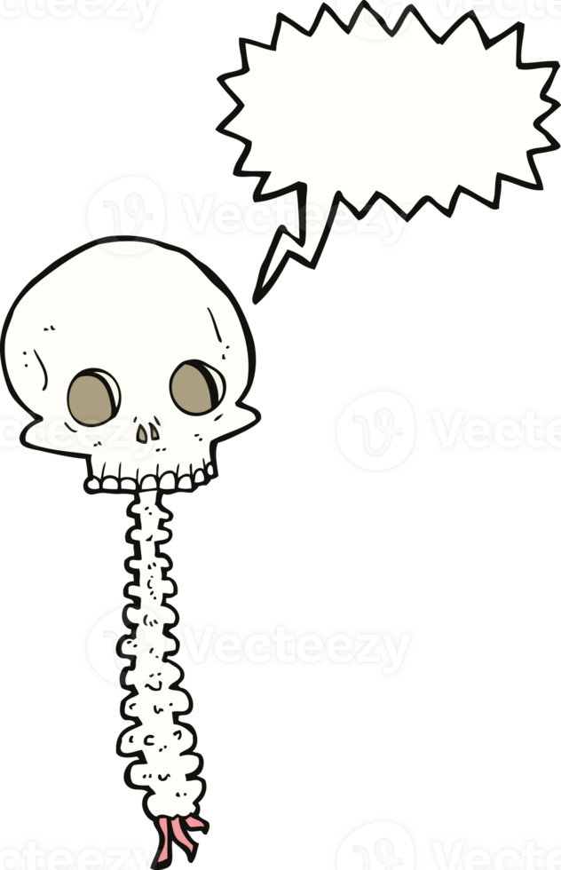 spooky cartoon sull and spine with speech bubble png