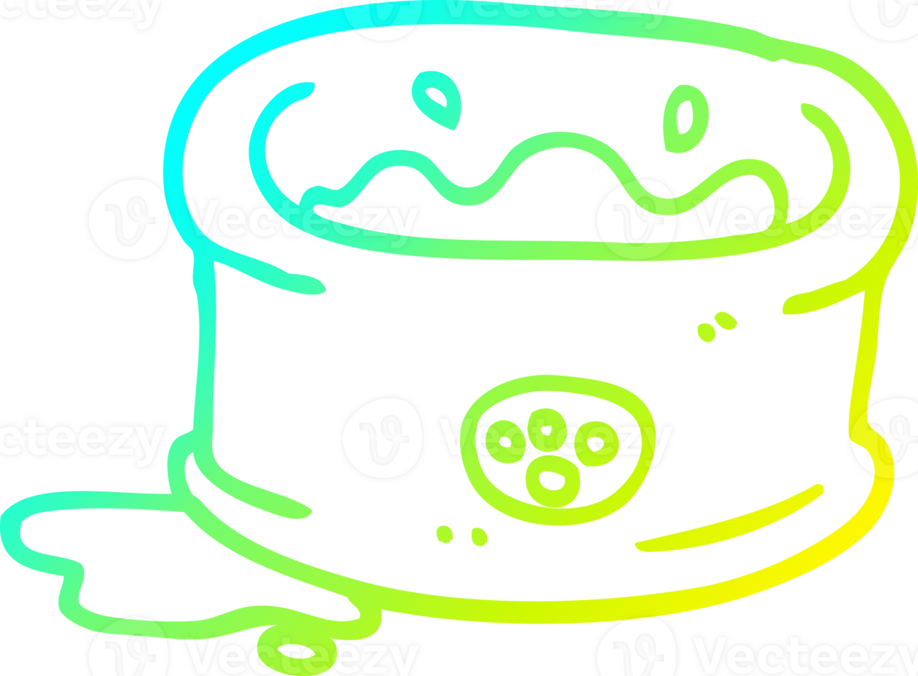 cold gradient line drawing of a cartoon pet bowl png