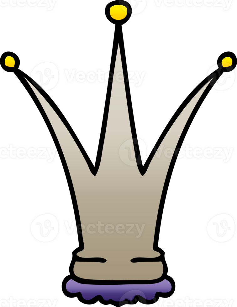 gradient shaded quirky cartoon gold crown png