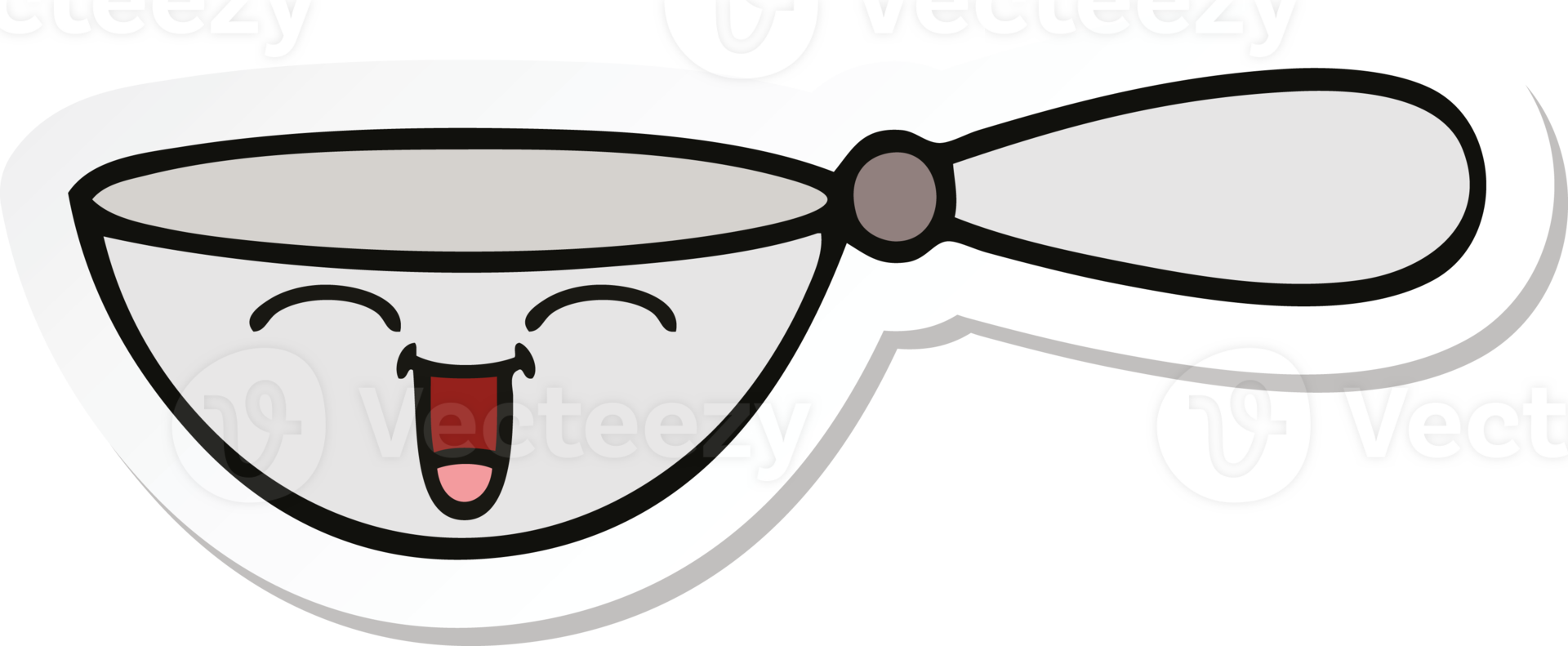 sticker of a cute cartoon measuring spoon png