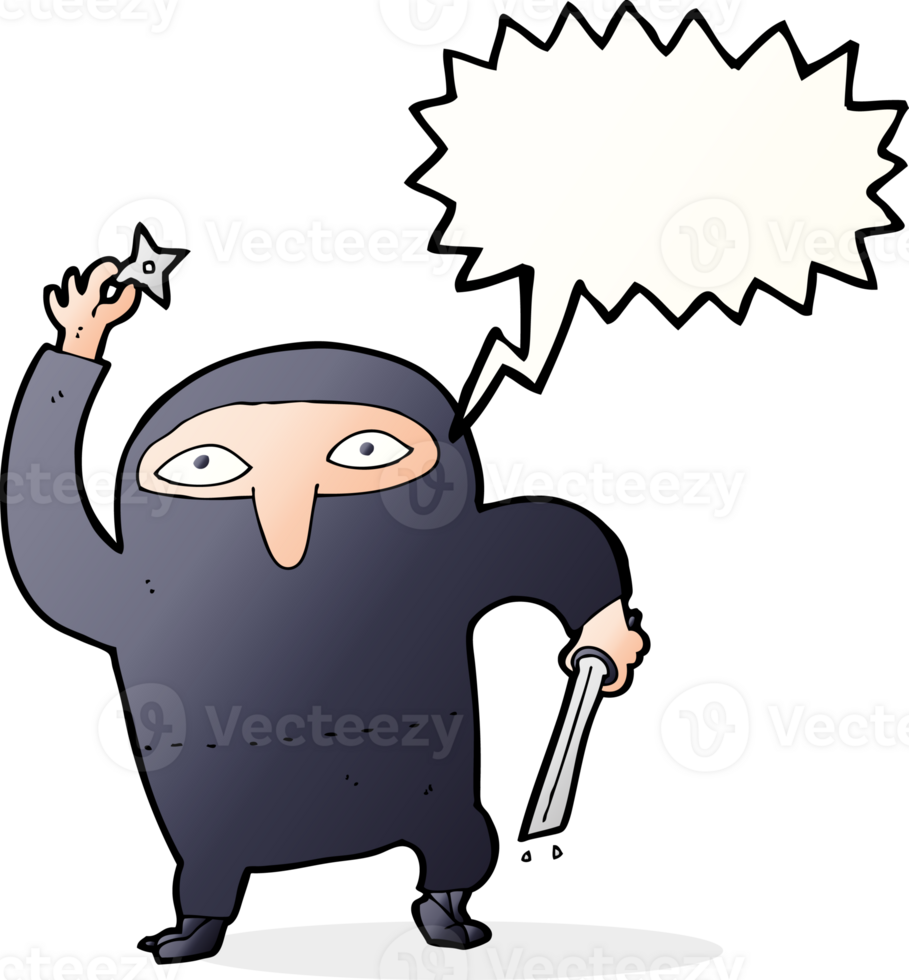 cartoon ninja with speech bubble png