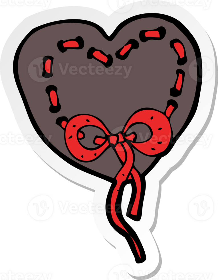 sticker of a stitched heart cartoon png