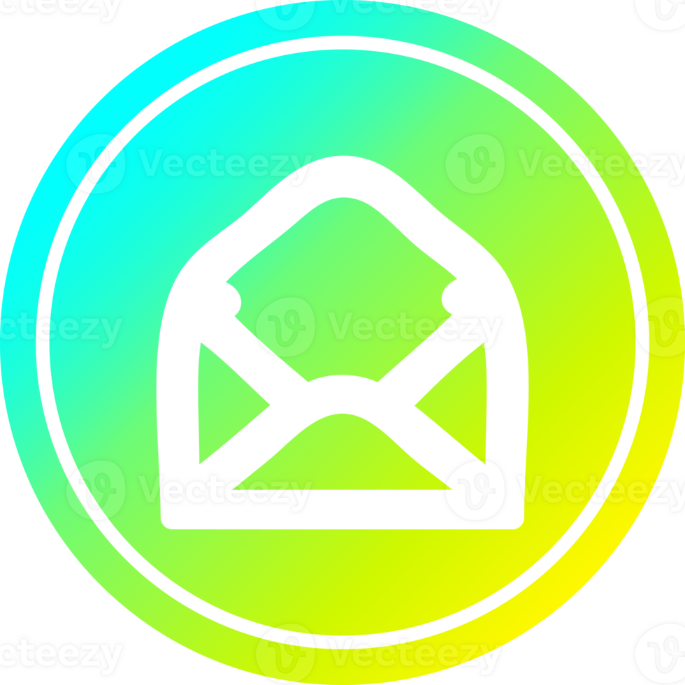 envelope letter circular icon with cool gradient finish png