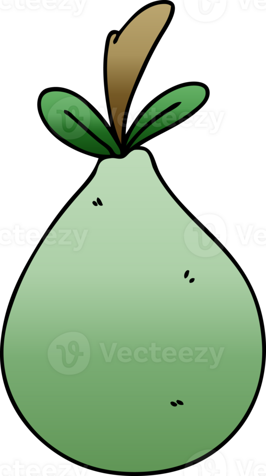 gradient shaded quirky cartoon pear png