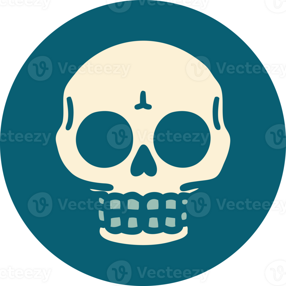 iconic tattoo style image of a skull png