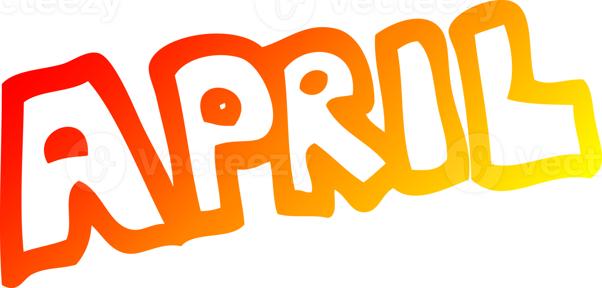 warm gradient line drawing of a cartoon month of april png