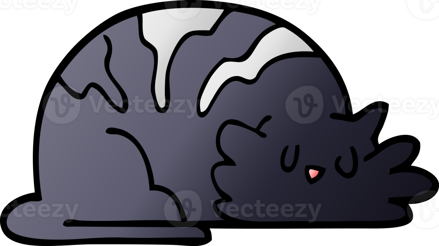 cartoon doodle sleepy cat png