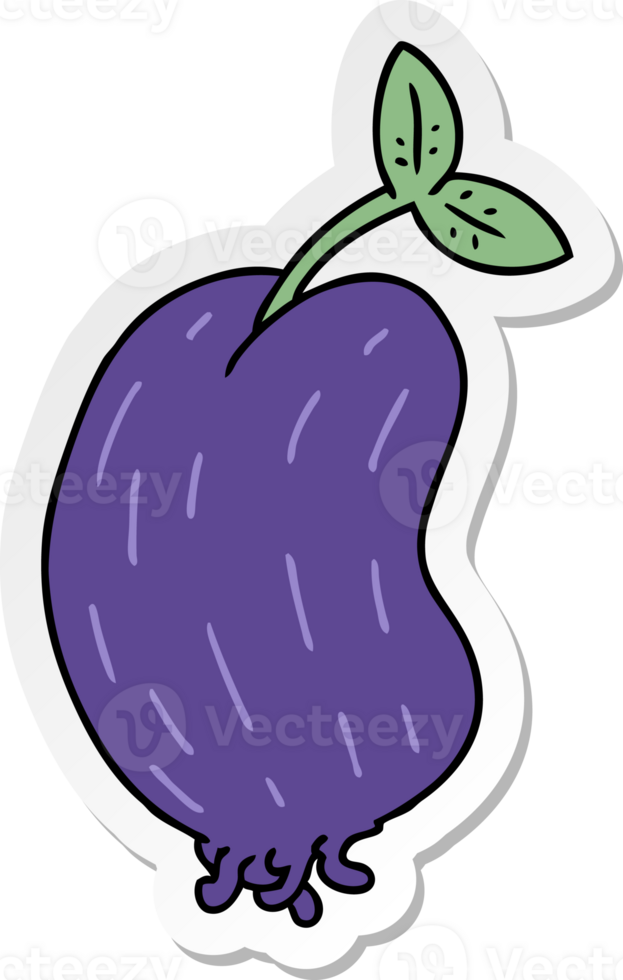hand drawn sticker cartoon of a sprouting bean png